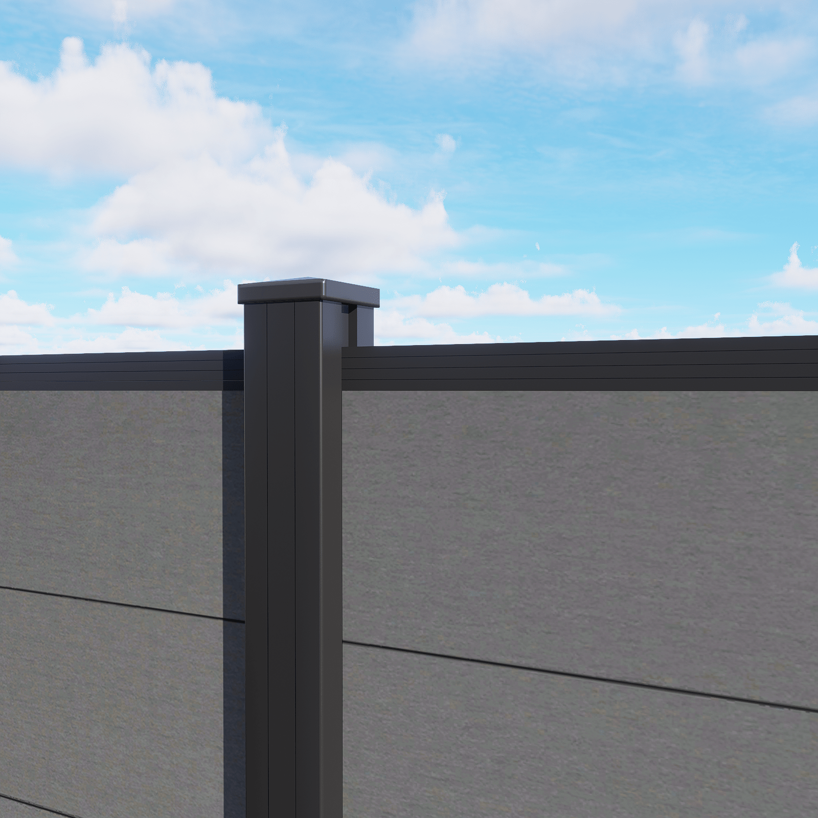 Composite fence panels for residential outdoor fencing