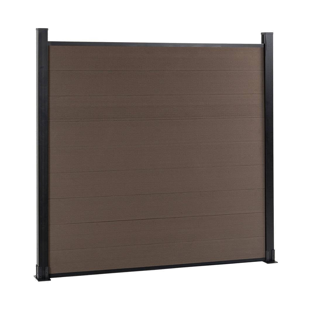 Weather-resistant composite garden fence with brushed finish