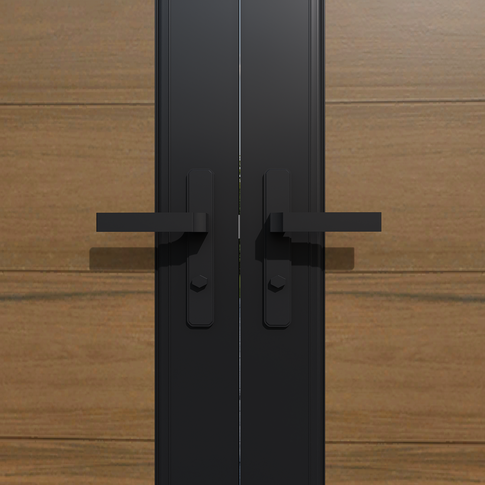 Courtyardmart 6ft x 6ft Composite Privacy Fence Gate with Metal Frame and Handle for Garden Backyard Patio