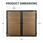 Courtyardmart 6ft x 6ft Composite Privacy Fence Gate with Metal Frame and Handle for Garden Backyard Patio