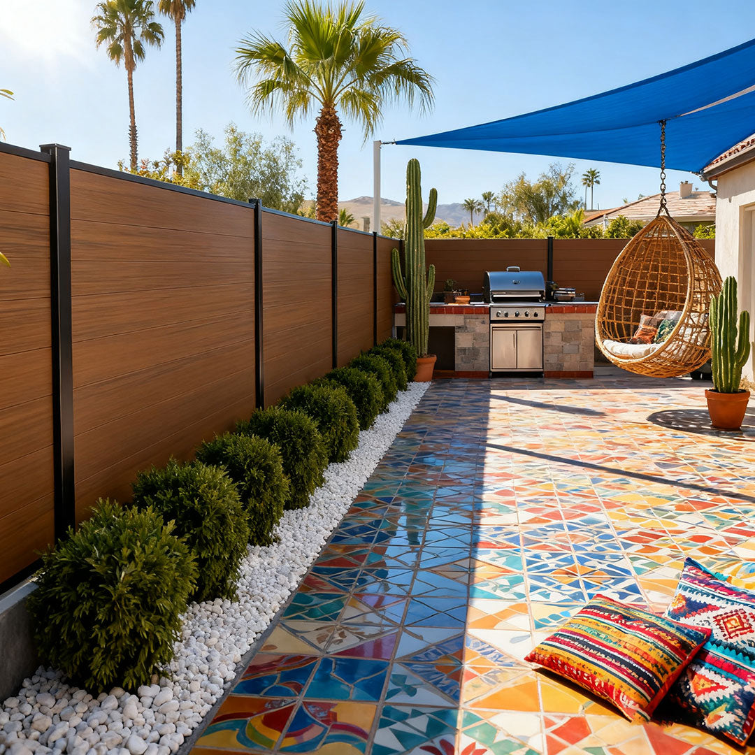 courtyardmart 6ft x 6ft composite privacy fence screen for backyard