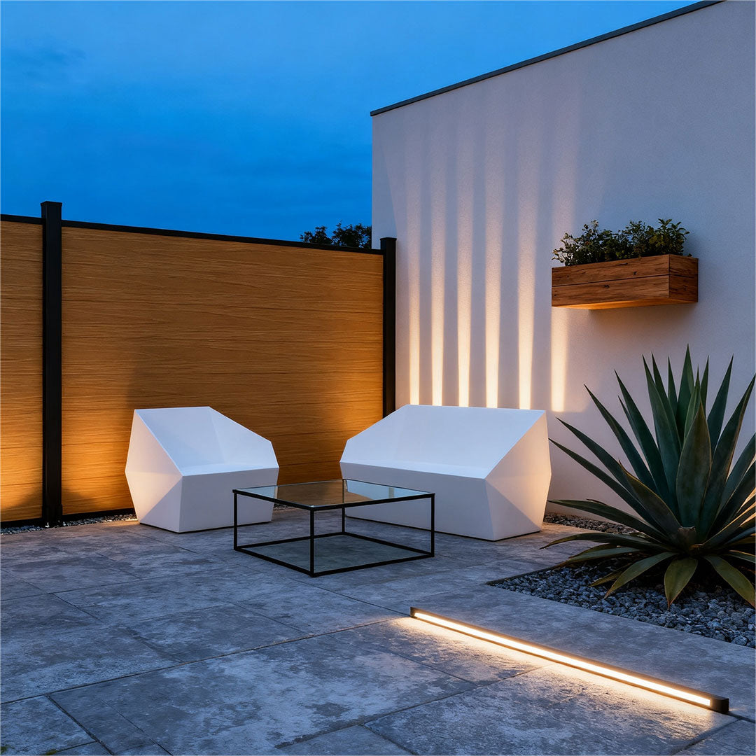 Courtyardmart 6ft x 6ft Privacy Composite WPC Fence, Waterproof, UV Resistant, Available in 3 Colors for Outdoor Walls, Gardens, Patios, Balconies