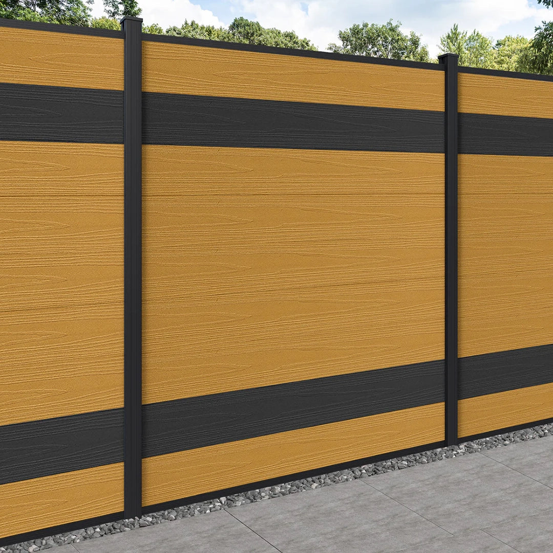 Courtyardmart WPC in-ground install mixed-color fence panel for patio and garden
