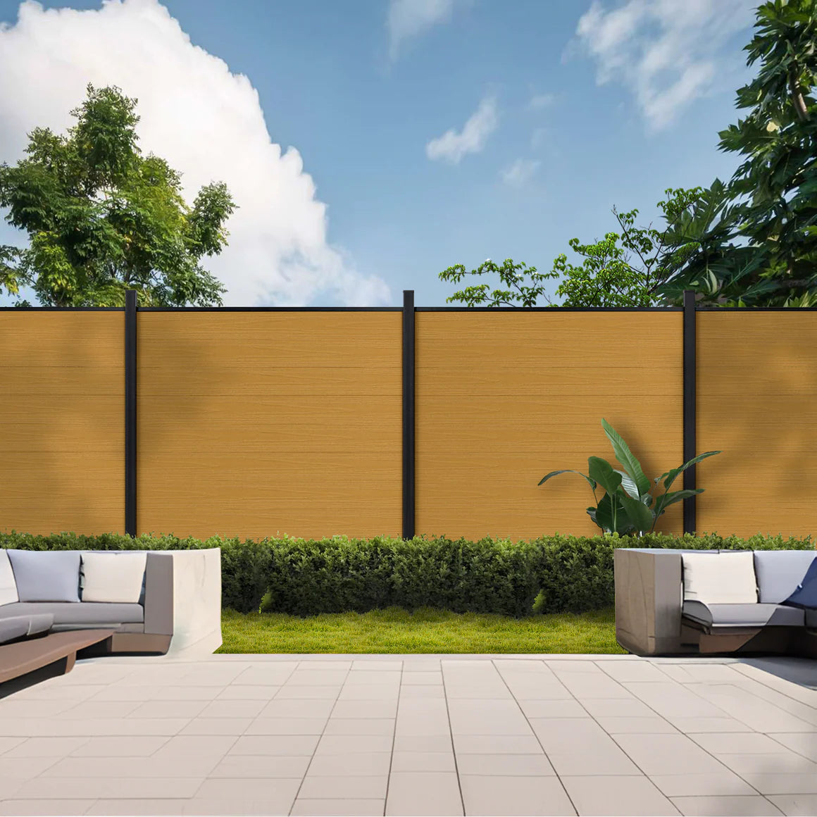 Premium privacy composite fence for outdoor landscaping