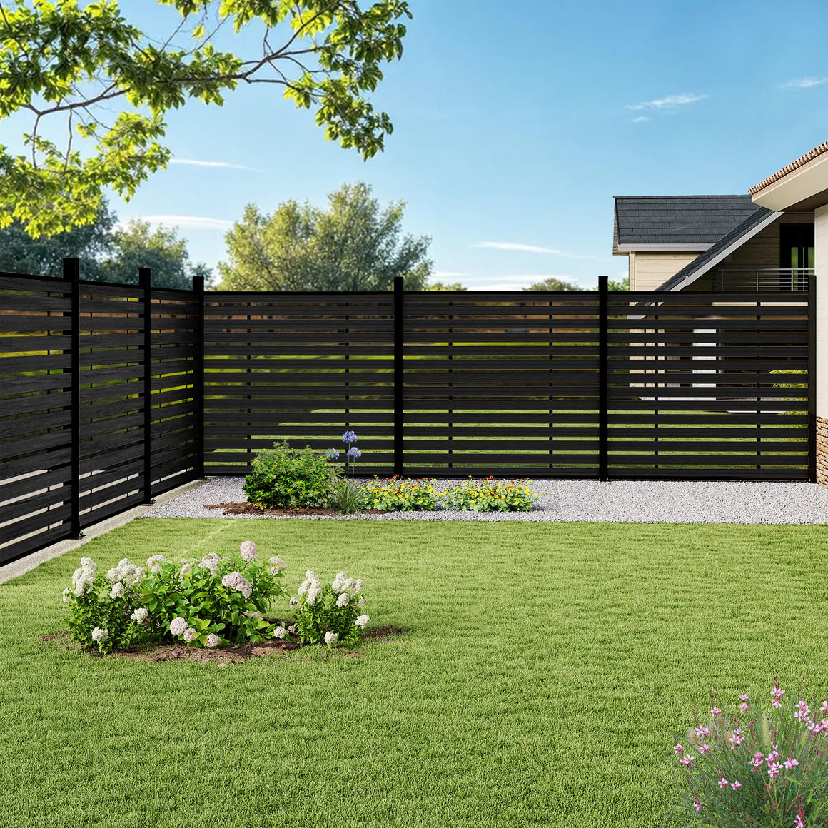 UV resistant WPC composite lattice fence for garden and patio privacy, 72 inch wide panel