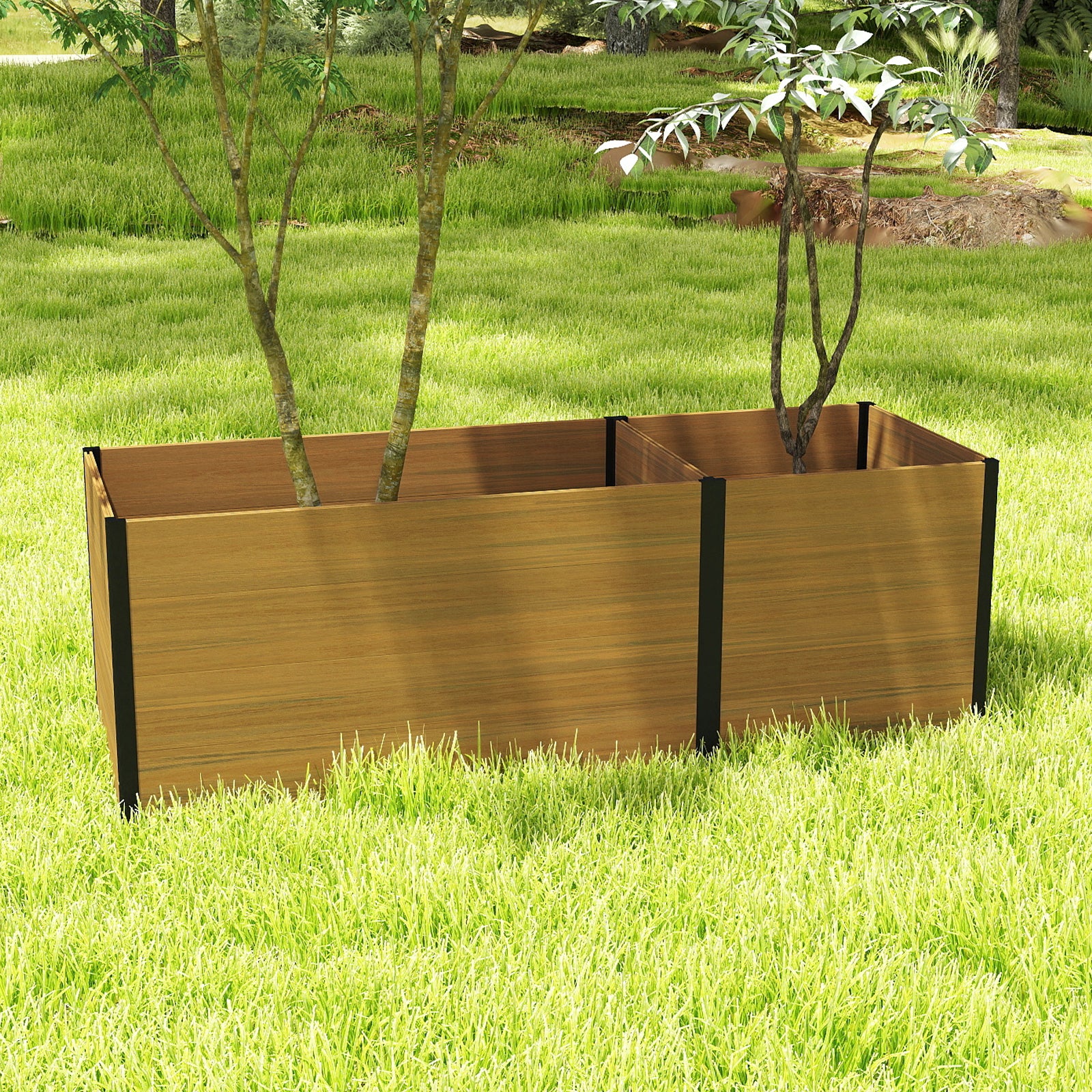 Courtyardmart 89.4in Large Outdoor Garden Box Raised Planter Bed for Backyard Patio Balcony or Garden Above Ground Flower Vegetable Garden Bed Planter Boxes Outdoor