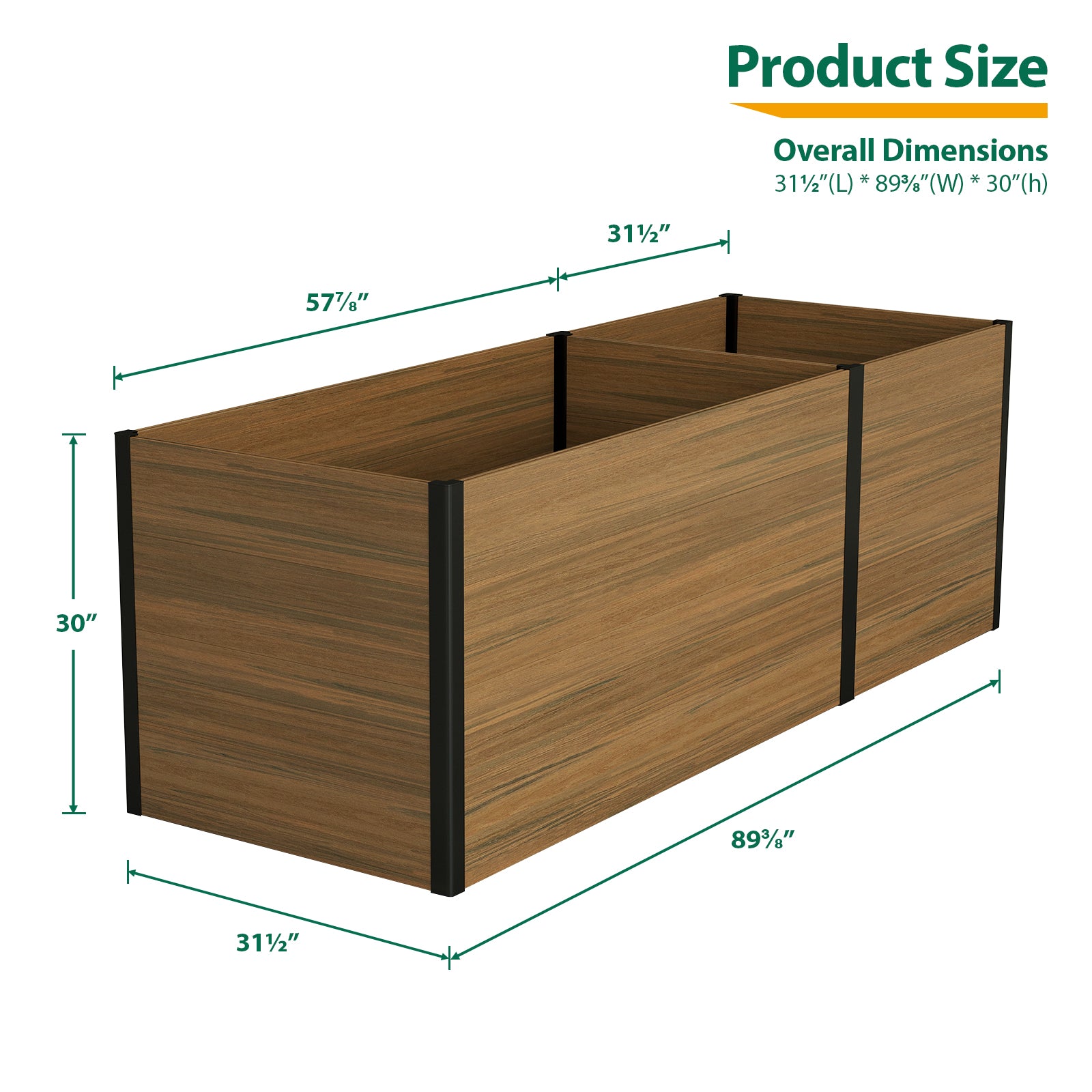 Courtyardmart 89.4in Large Outdoor Garden Box Raised Planter Bed for Backyard Patio Balcony or Garden Above Ground Flower Vegetable Garden Bed Planter Boxes Outdoor