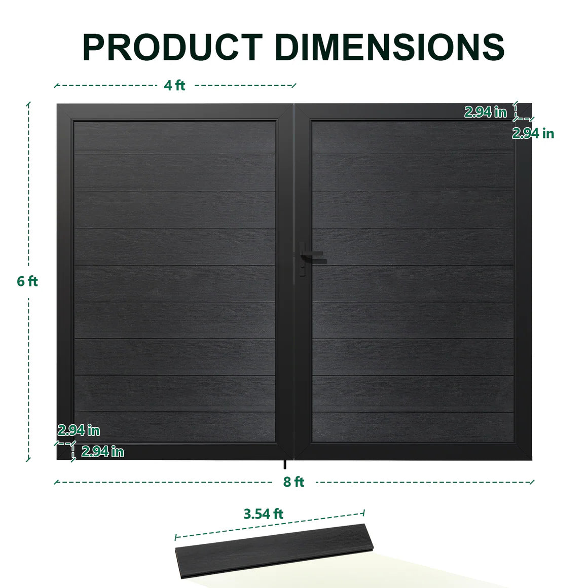 Courtyardmart modern double swing fence gate