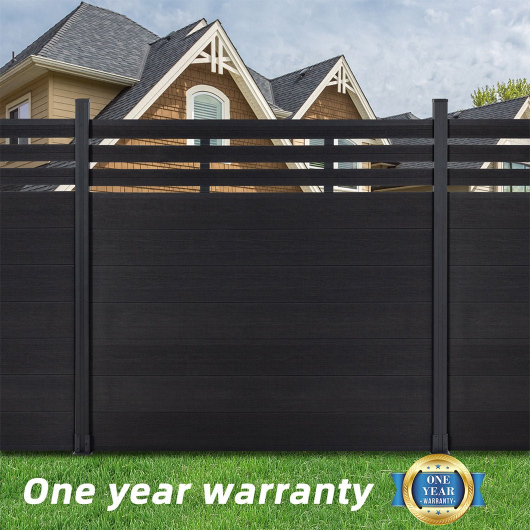 Easy-install underground composite fence screen for backyard privacy