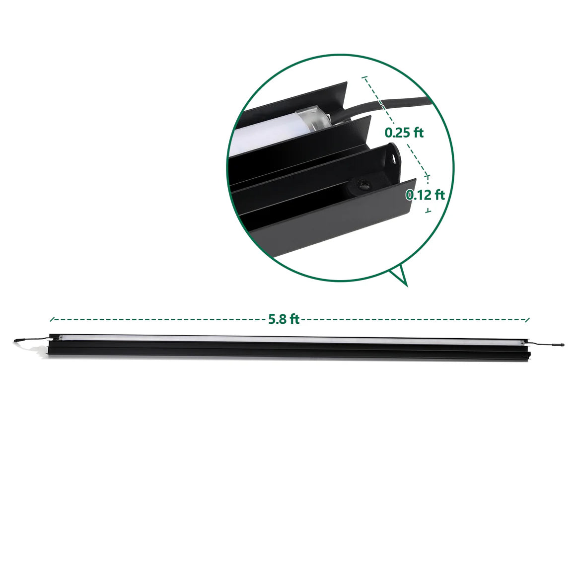 Modern LED Fence Rail Light System - 5 Light Kit with 6 Posts - Fits 6ft & 8ft Aluminum Fences - Sleek Outdoor Accent Lighting