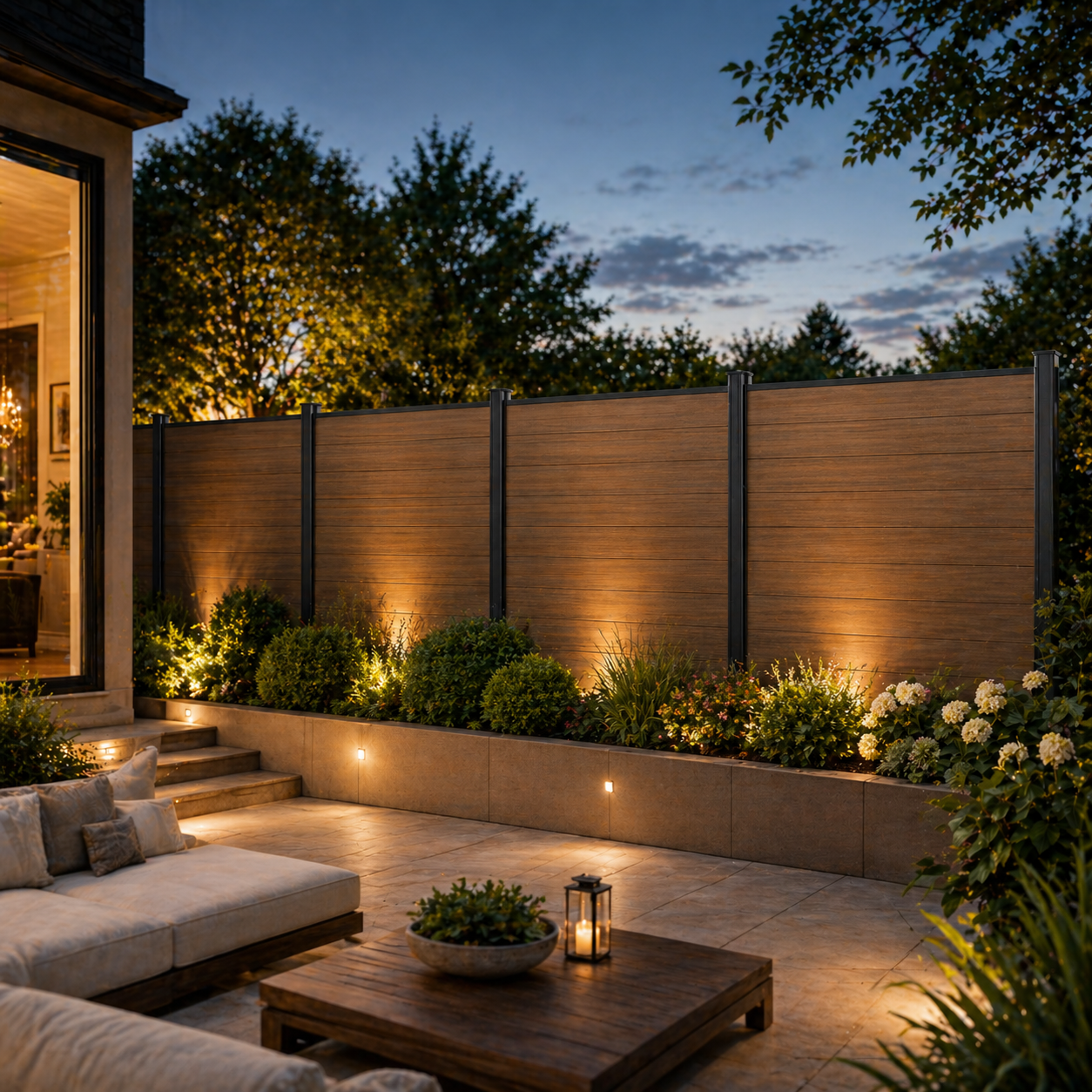 Premium 6ft x 6ft Composite Privacy Fence Panels - WPC Wood Finish