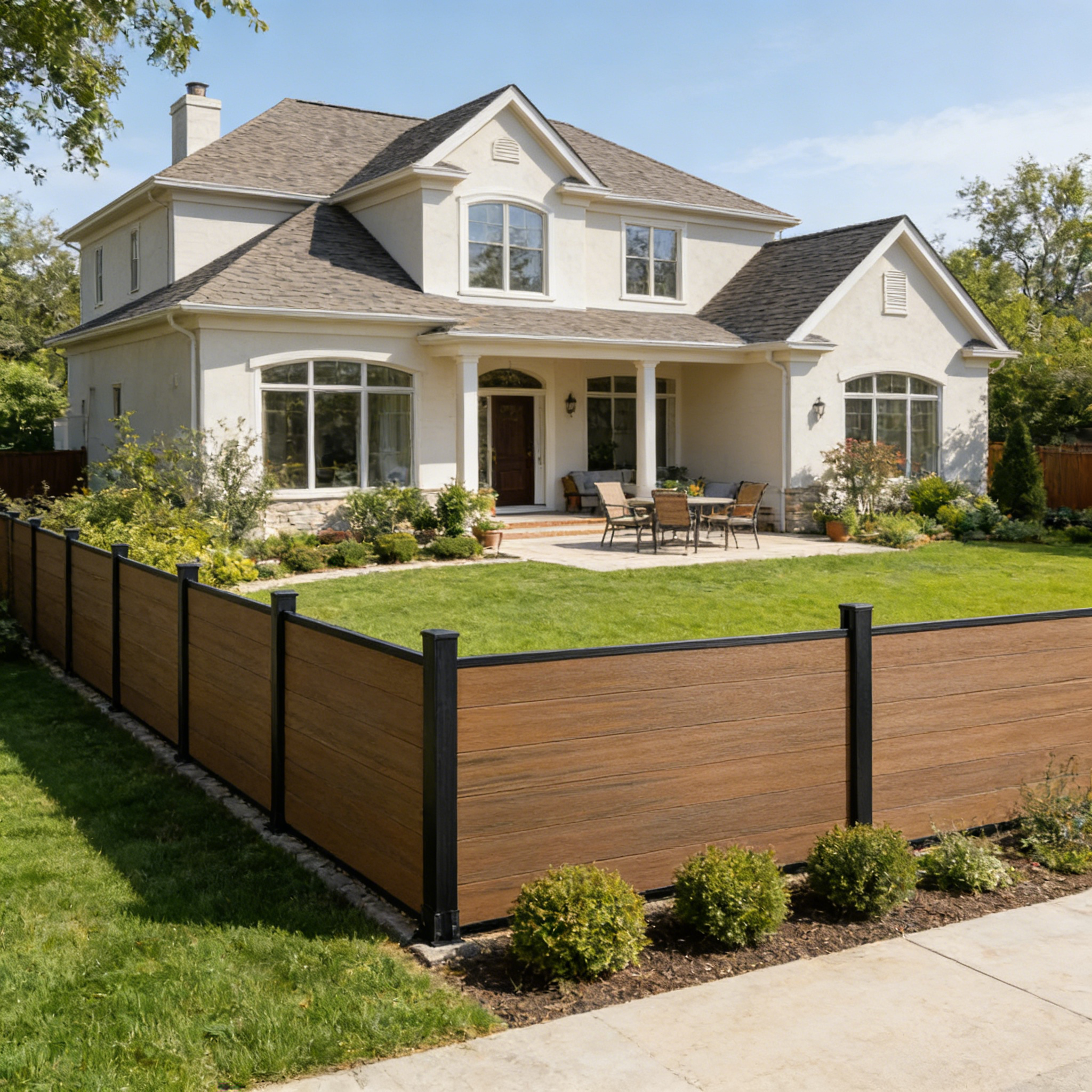 Premium 6ft x 6ft Composite Privacy Fence Panels - WPC Wood Finish