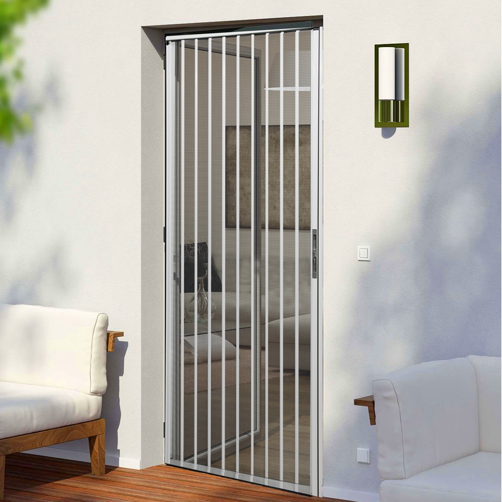 Retractable Screen Door 36" x 79.92" Aluminum Sliding Door with Lock, Magnetic Closure for Front & Patio Doors, Pet Proof
