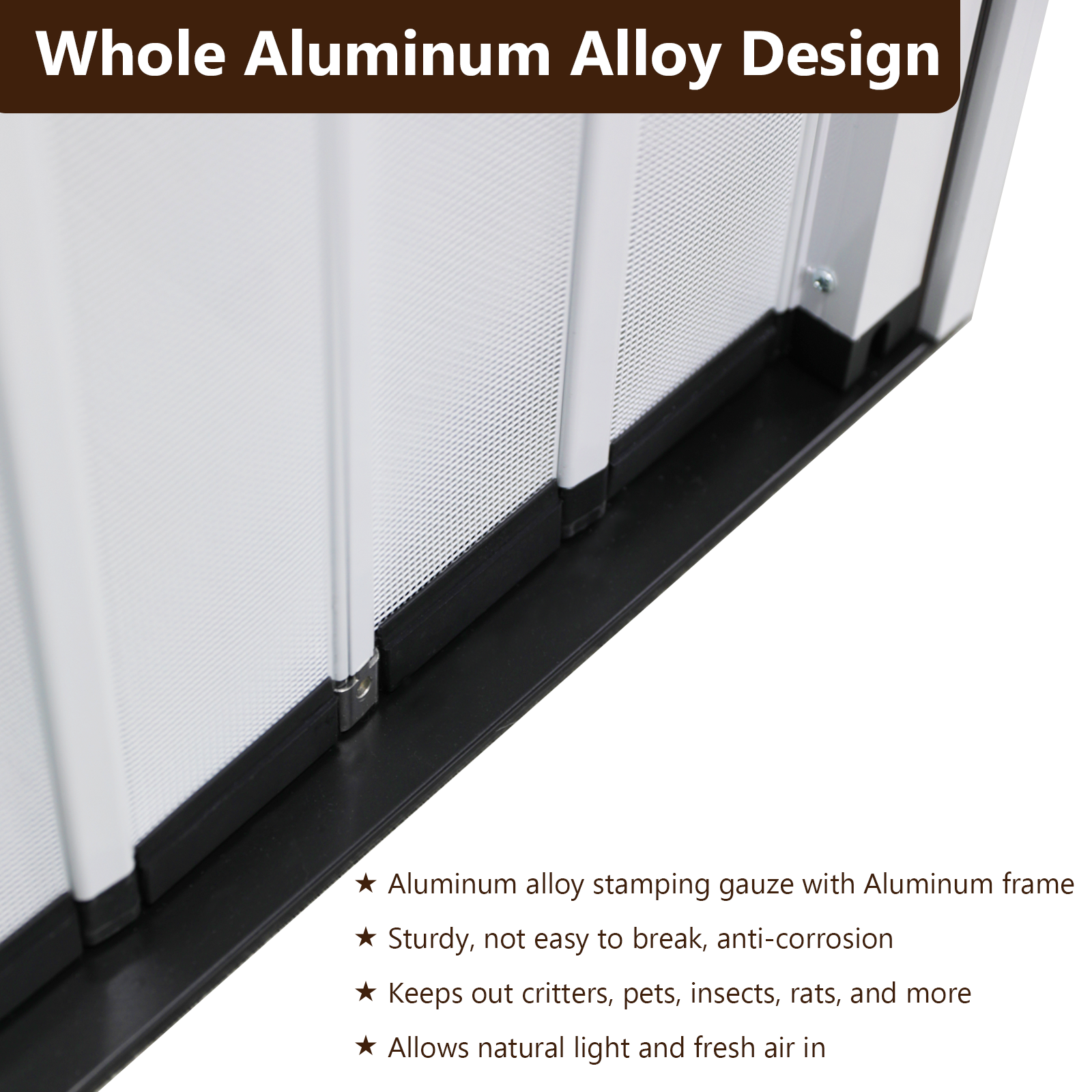 Retractable Screen Door 36" x 79.92" Aluminum Sliding Door with Lock, Magnetic Closure for Front & Patio Doors, Pet Proof