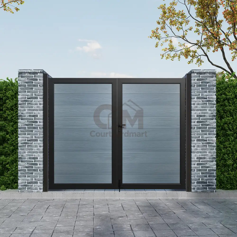 Courtyardmart 10ft x 6ft Composite Privacy Fence Gate Set with Strong Metal Frame Wide Outdoor Entry for Garden