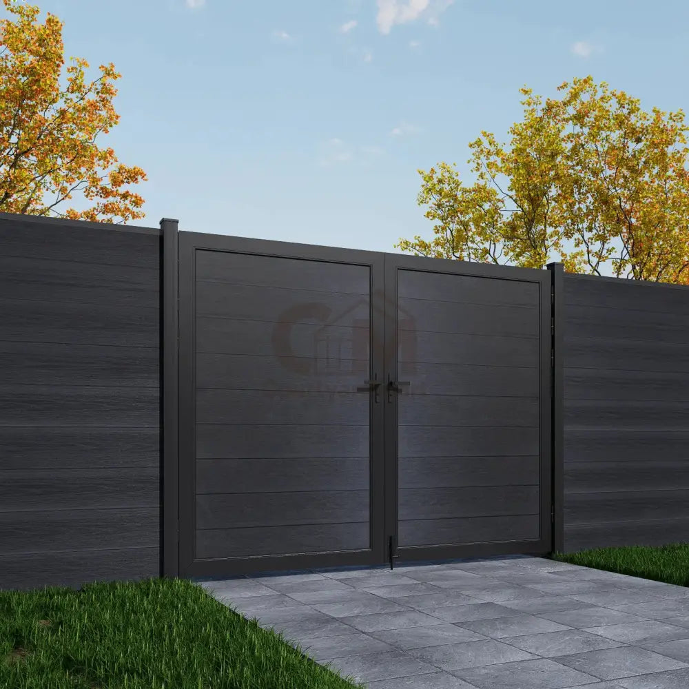 Courtyardmart 10ft x 6ft Composite Privacy Fence Gate Set with Strong Metal Frame Wide Outdoor Entry for Garden