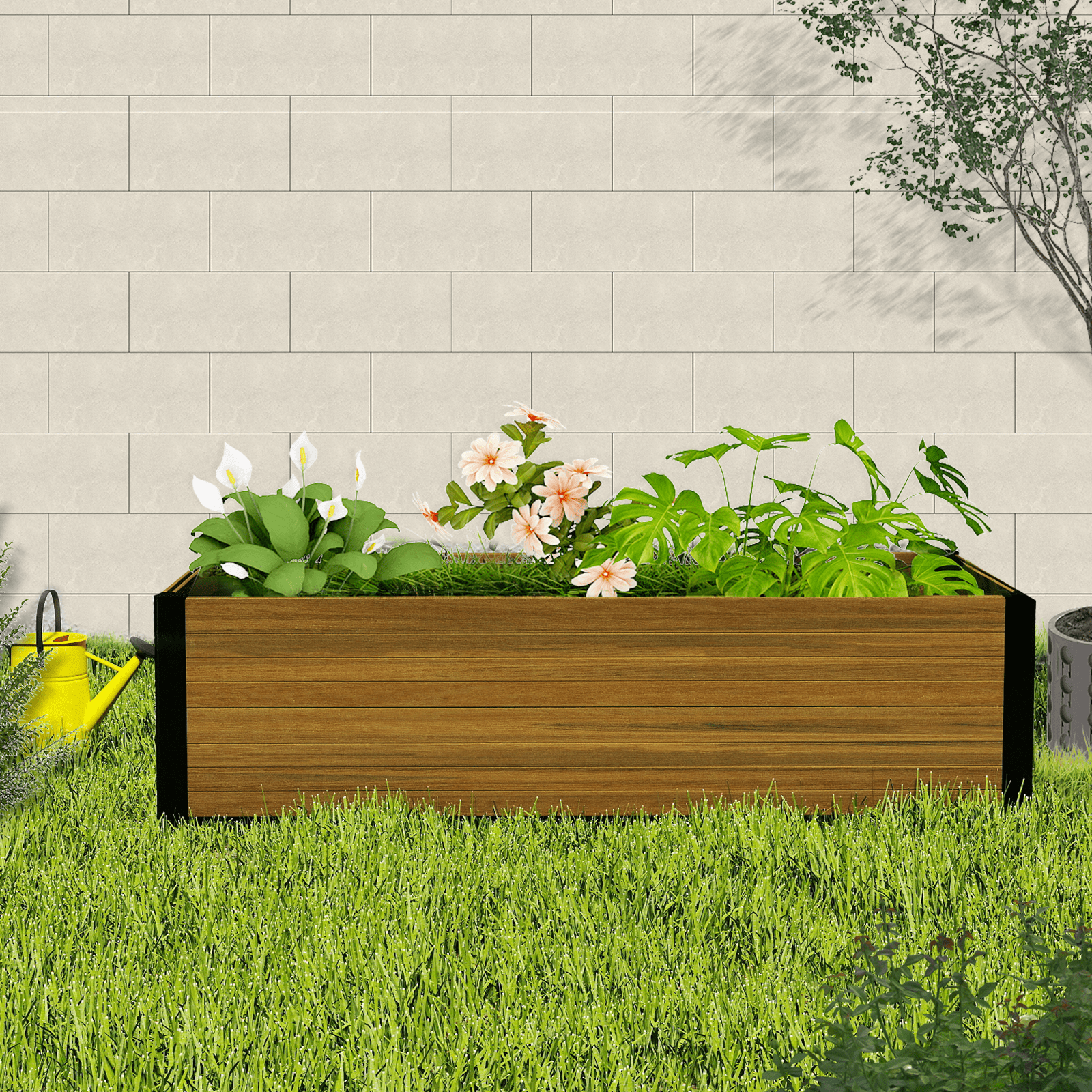 CourtyardMart Modern Raised Garden Planter – Stylish & Durable Outdoor Flower Box for Your Patio & Garden - CourtyardMart