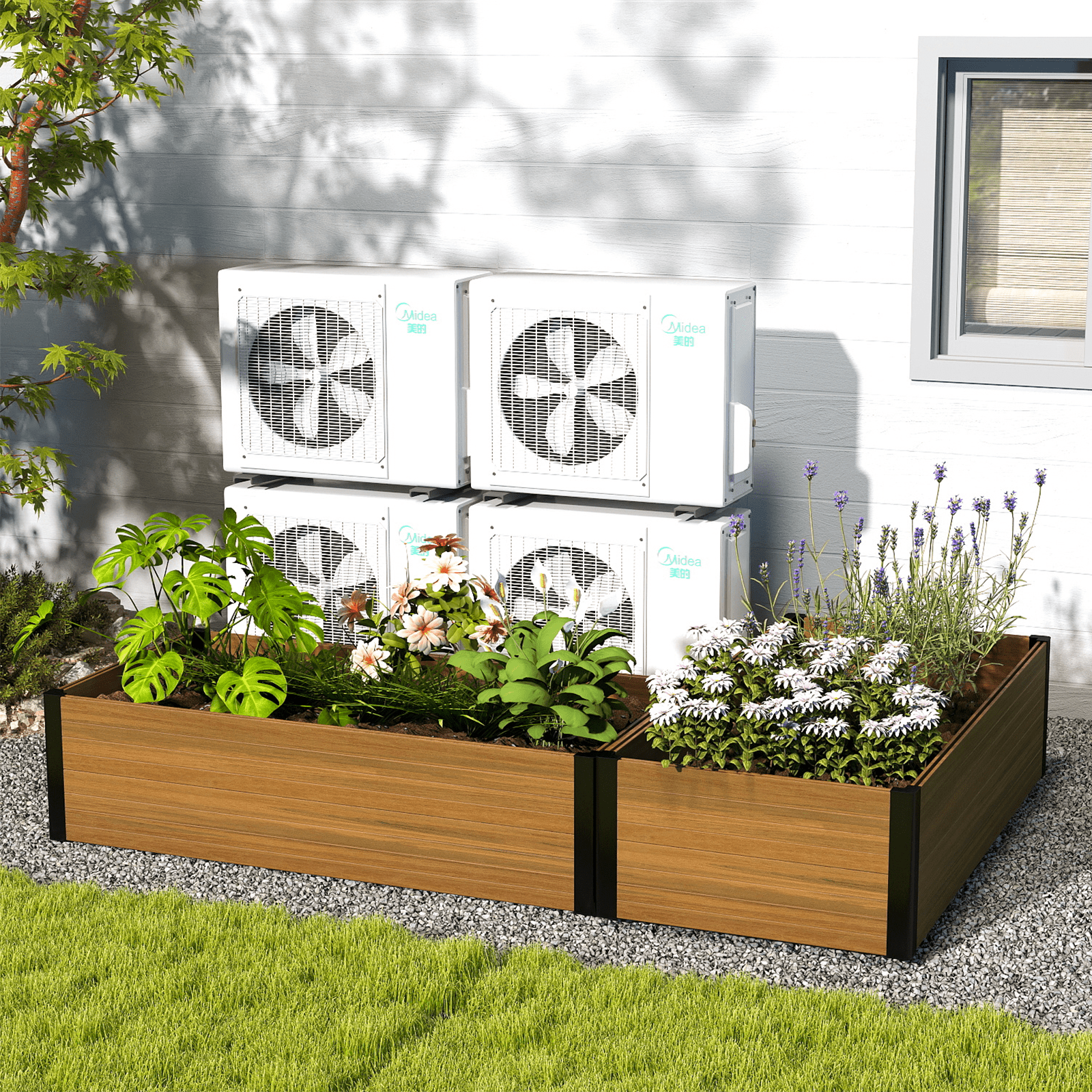 CourtyardMart Modern Raised Garden Planter – Stylish & Durable Outdoor Flower Box for Your Patio & Garden - CourtyardMart
