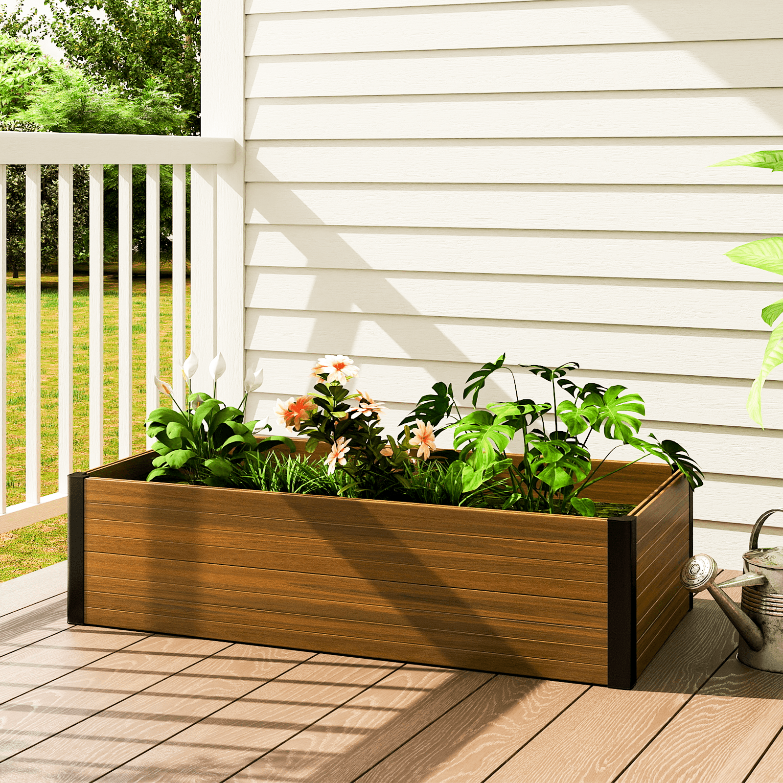 CourtyardMart Modern Raised Garden Planter – Stylish & Durable Outdoor Flower Box for Your Patio & Garden - CourtyardMart