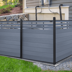 keylanta 8ft x 6ft Brown Composite Privacy Fence Gate Outdoor Garden Fence - CourtyardMart