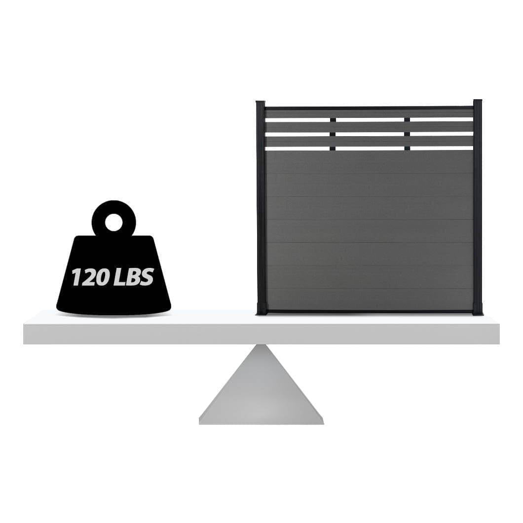 keylanta 8ft x 6ft Brown Composite Privacy Fence Gate Outdoor Garden Fence - CourtyardMart