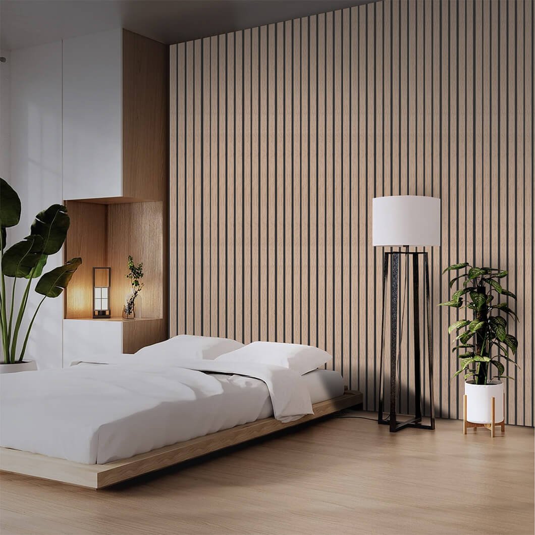Modern Acoustic Wood Slat Wall Panels - Stylish Noise Reduction for Contemporary Interiors - CourtyardMart