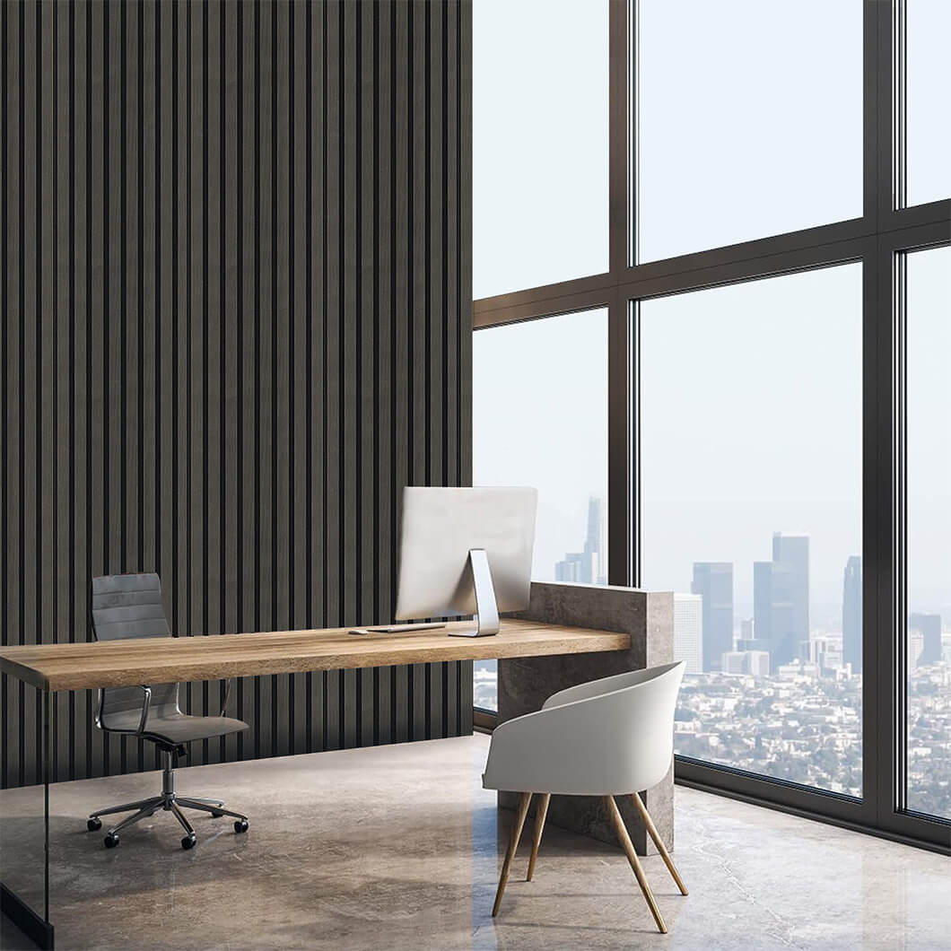 Modern Acoustic Wood Slat Wall Panels - Stylish Noise Reduction for Contemporary Interiors - CourtyardMart