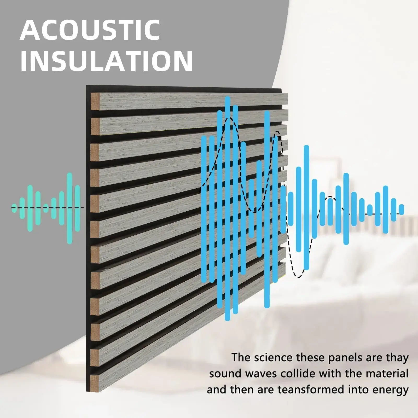 Modern Acoustic Wood Slat Wall Panels - Stylish Noise Reduction for Contemporary Interiors - CourtyardMart