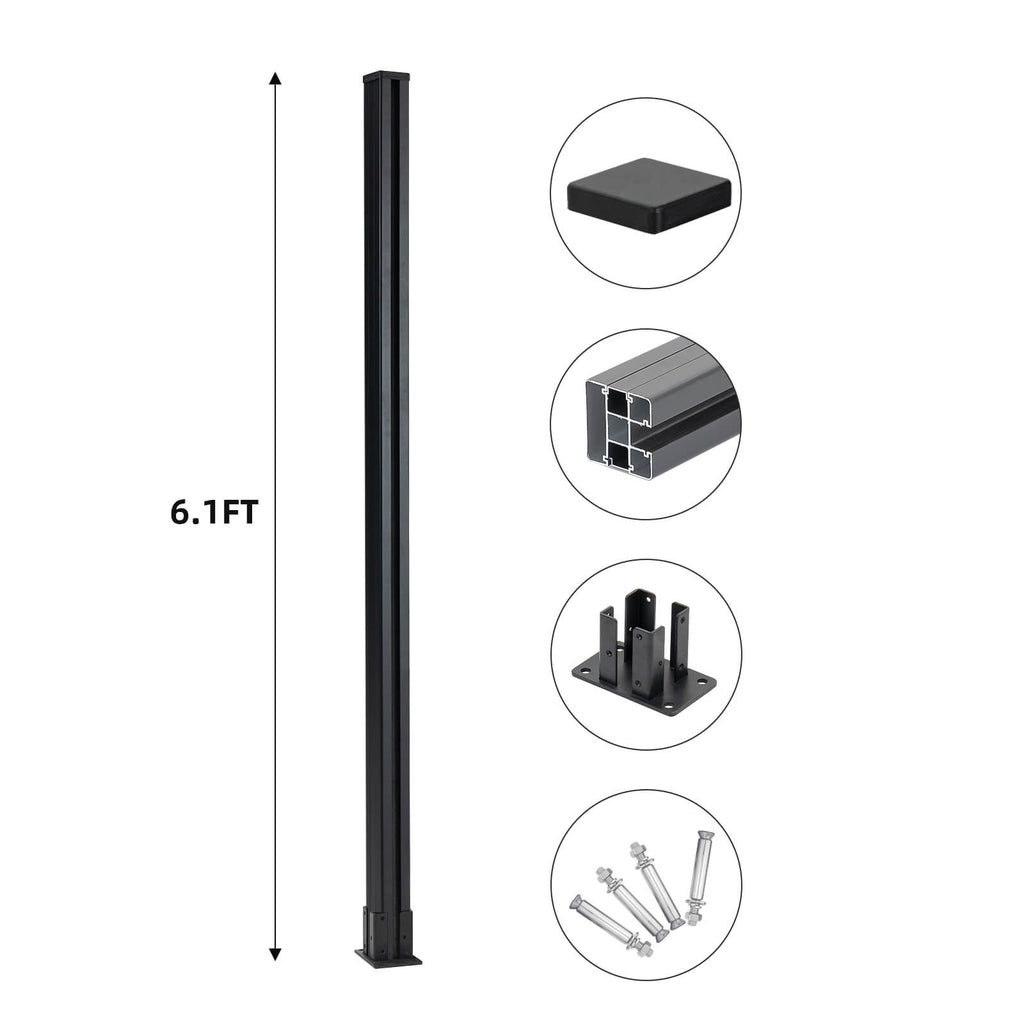 Mondaria 6 Ft Above Ground Fence Post - Set of 1 - CourtyardMart