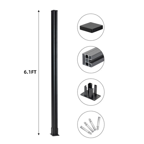 Mondaria 6 Ft Above Ground Fence Post - Set of 1 - CourtyardMart