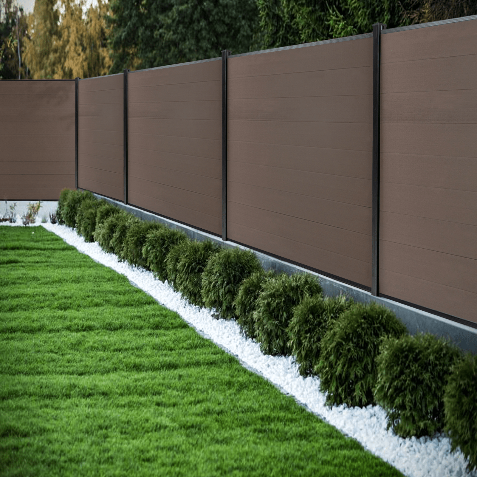 mondaria 6 ft Composite Privacy Fence Panel Outdoor courtyards extremely low - maintenance privacy - CourtyardMart