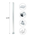 Mondaria 6 ft Silver Above Ground Fence Post - Set of 1 - CourtyardMart