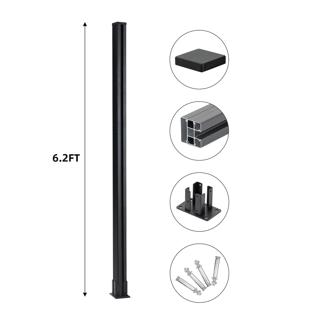 Mondaria 6.2 Ft Above Ground Fence Post - Set of 1 - CourtyardMart