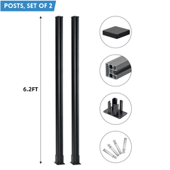 Mondaria 6.2 ft Horizontal Composite Privacy Garden Fence Post - Set of 2 - CourtyardMart