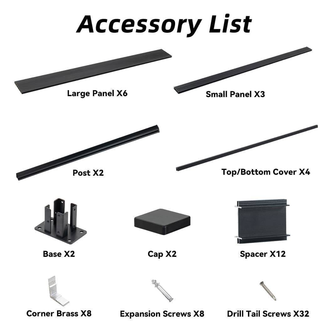 Mondaria 6ft*6ft Black Composite Privacy Fence - Low - Maintenance, Durable for Courtyards - CourtyardMart