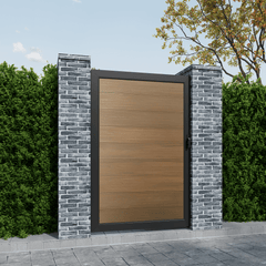 Mondaria 6ft(H)*3ft(W) Privacy Fence Gate Kit , with Metal Frame and Knob Kits - CourtyardMart