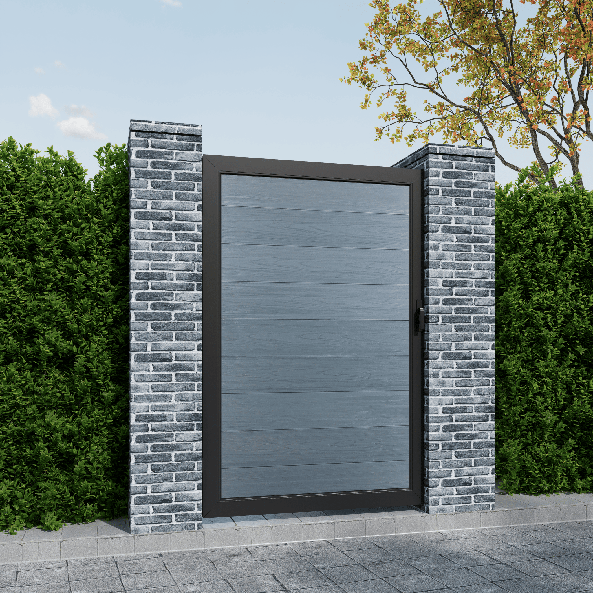 Mondaria 6ft(H)*3ft(W) Privacy Fence Gate Kit , with Metal Frame and Knob Kits - CourtyardMart