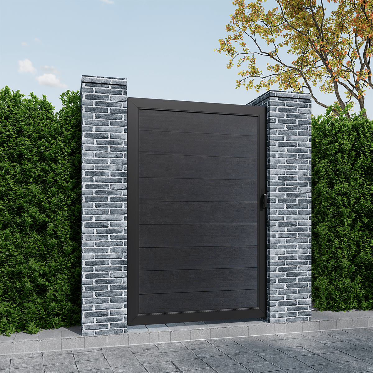 Mondaria 6ft(H)*3ft(W) Privacy Fence Gate Kit , with Metal Frame and Knob Kits - CourtyardMart