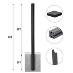 Mondaria 8 Ft In - Ground Fence Post - Set of 1 (Concrete Installation) - CourtyardMart