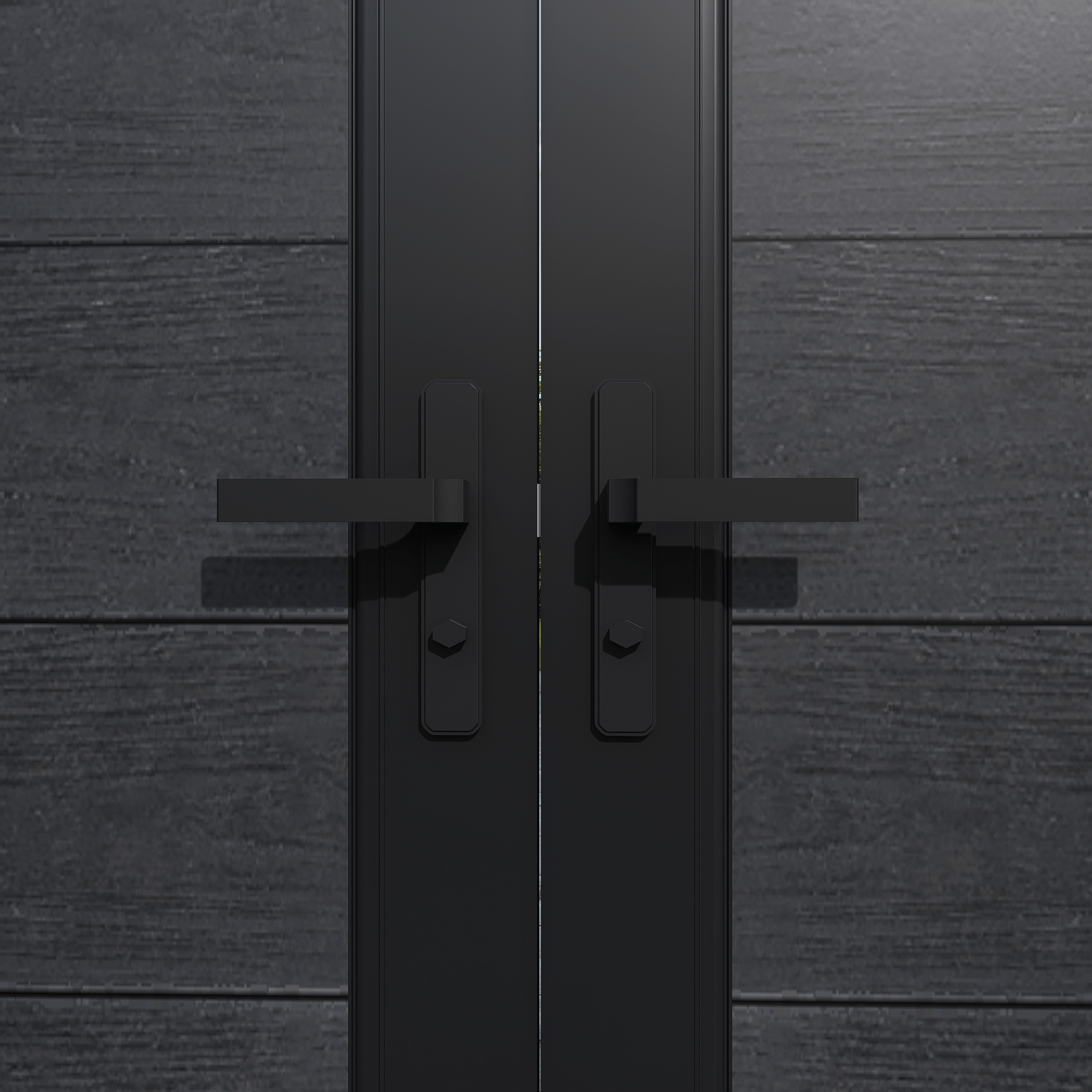 Mondaria Black 6ft x 8ft Privacy Fence & Driveway Gate - Double Garden Gate, Outdoor Fence Styles - CourtyardMart