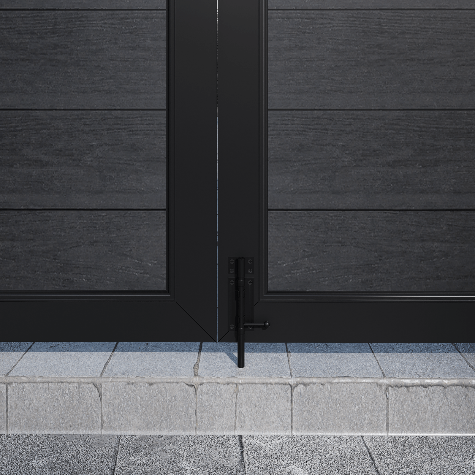 Mondaria Black 6ft x 8ft Privacy Fence & Driveway Gate - Double Garden Gate, Outdoor Fence Styles - CourtyardMart
