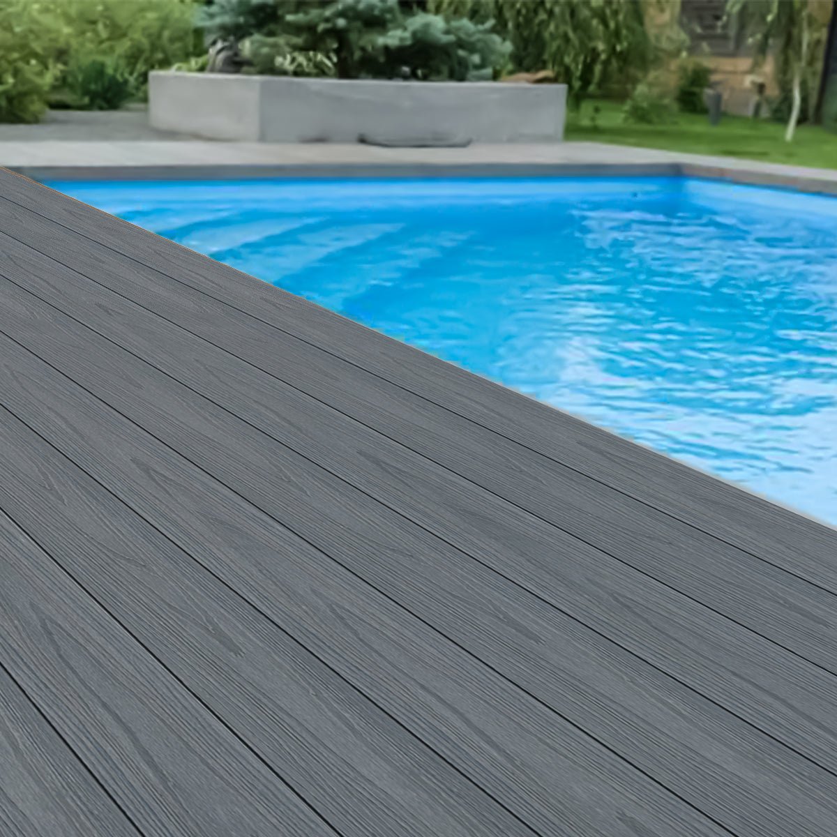 Mondaria Composite Decking Boards 96in*5.4in*0.9 Courtyard Terrace Rigid Surface Hard - CourtyardMart