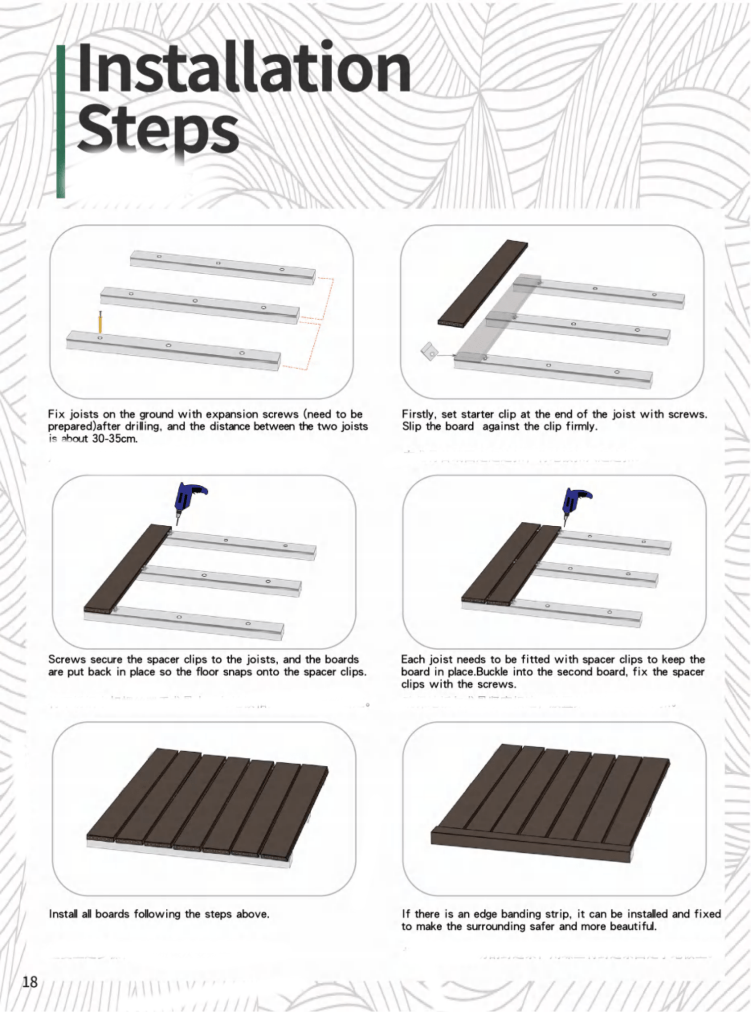 Mondaria Composite Decking Boards 96in*5.4in*0.9 Courtyard Terrace Rigid Surface Hard - CourtyardMart