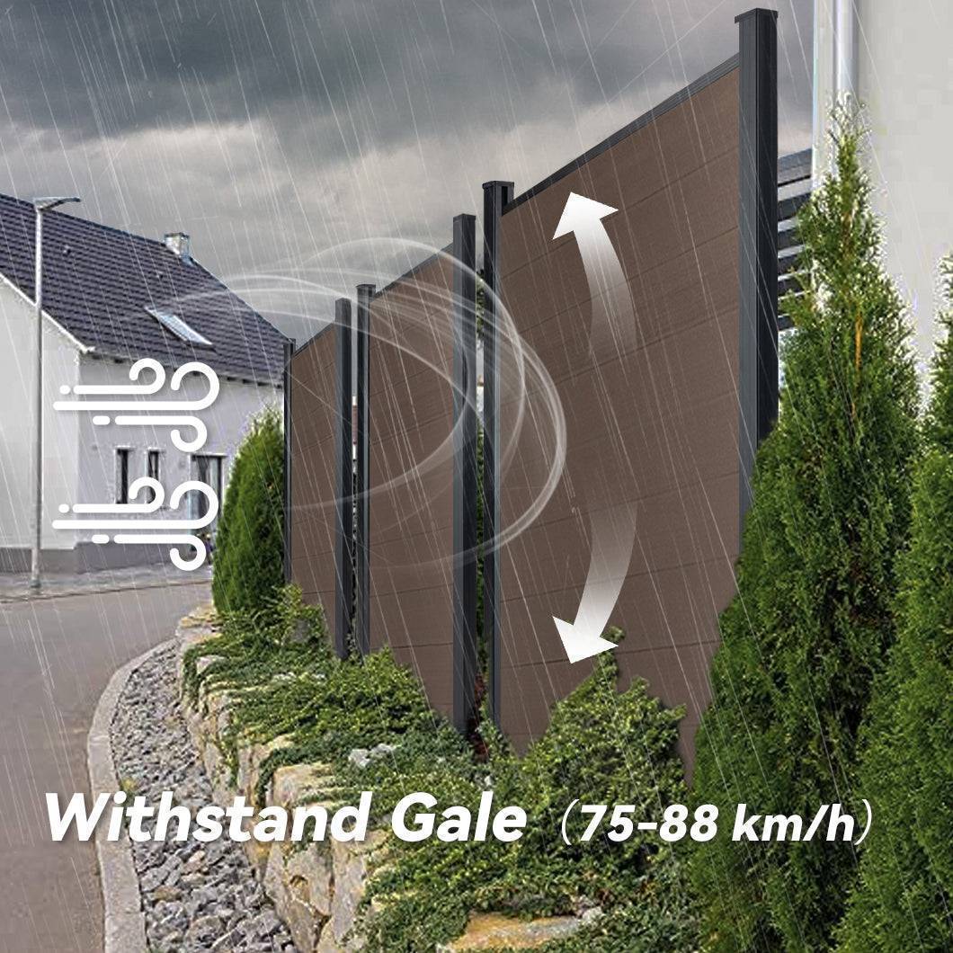 Mondaria Composite Fence 6 ft H x 6 ft W - Privacy, Security, Windproof for Farms Grained Finish - CourtyardMart