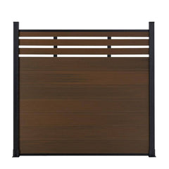 Mondaria Euro Style Contemporary Fence 8 ft H x 6 ft W - Aluminum post with Ground Screw Installation - CourtyardMart