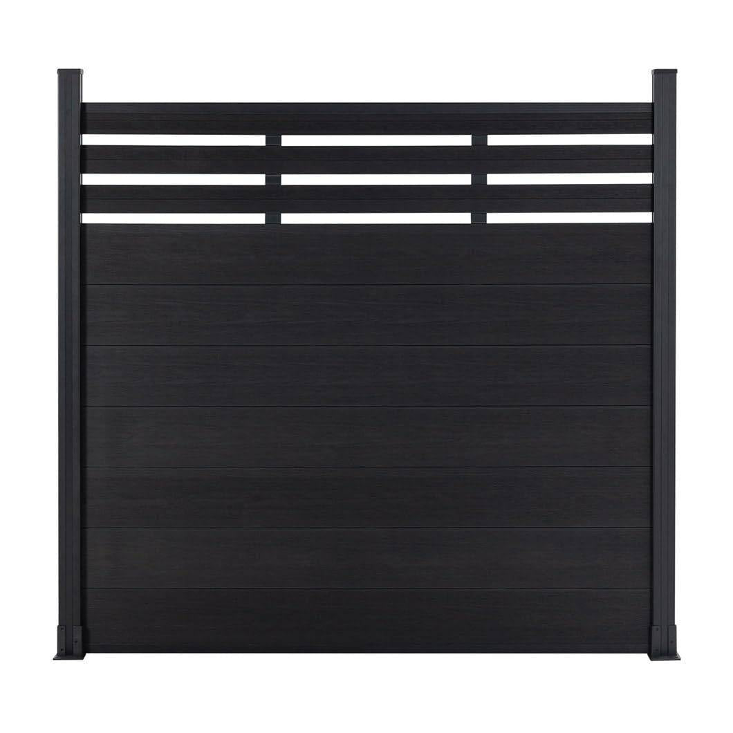 Mondaria Euro Style Contemporary Fence 8 ft H x 6 ft W - Aluminum post with Ground Screw Installation - CourtyardMart