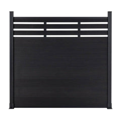 Mondaria Euro Style Contemporary Fence 8 ft H x 6 ft W - Aluminum post with Ground Screw Installation - CourtyardMart