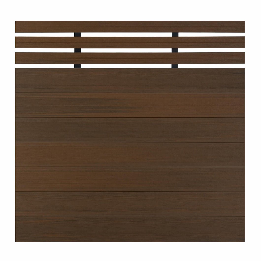 Mondaria Euro Style Contemporary Fence 8 ft H x 6 ft W - Aluminum post with Ground Screw Installation - CourtyardMart