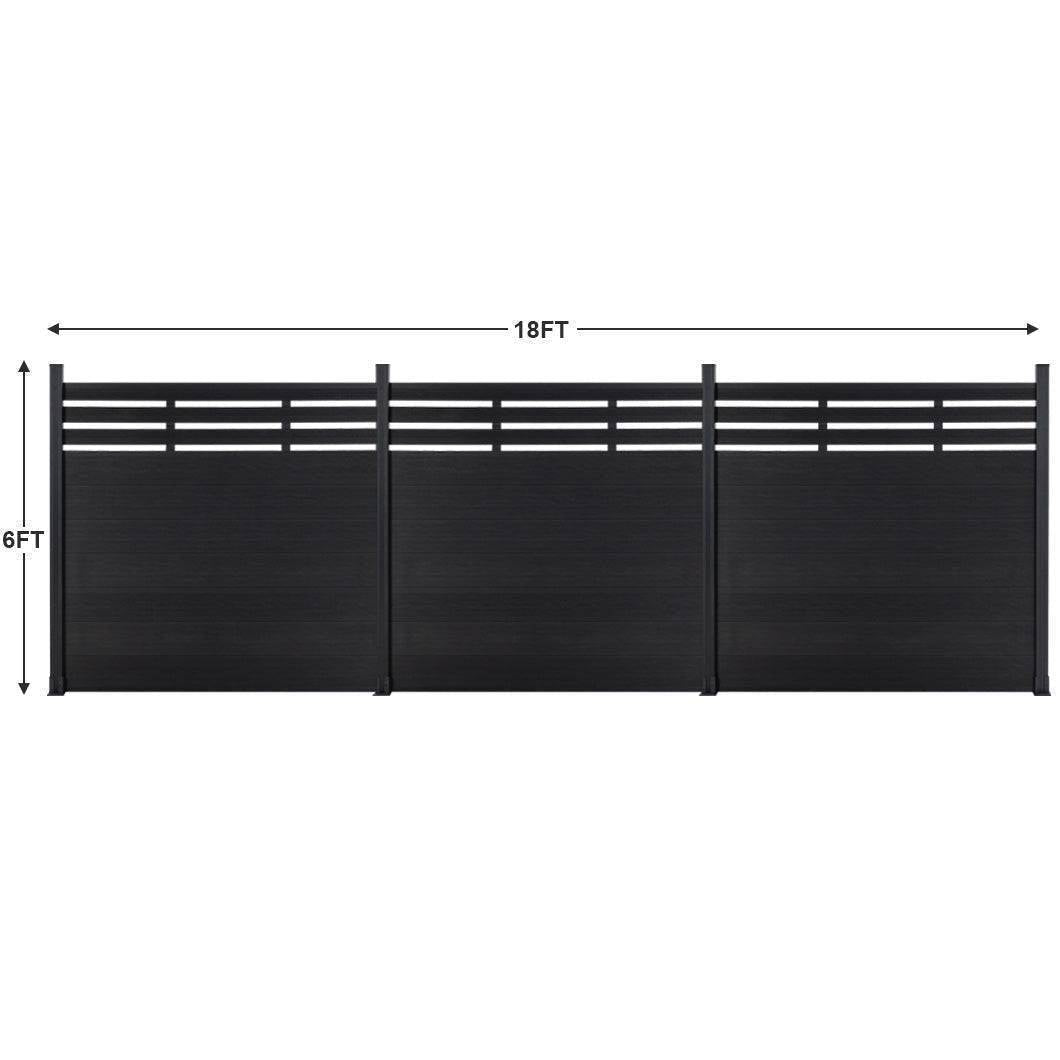 Mondaria Euro Style Contemporary Fence 8 ft H x 6 ft W - Aluminum post with Ground Screw Installation - CourtyardMart