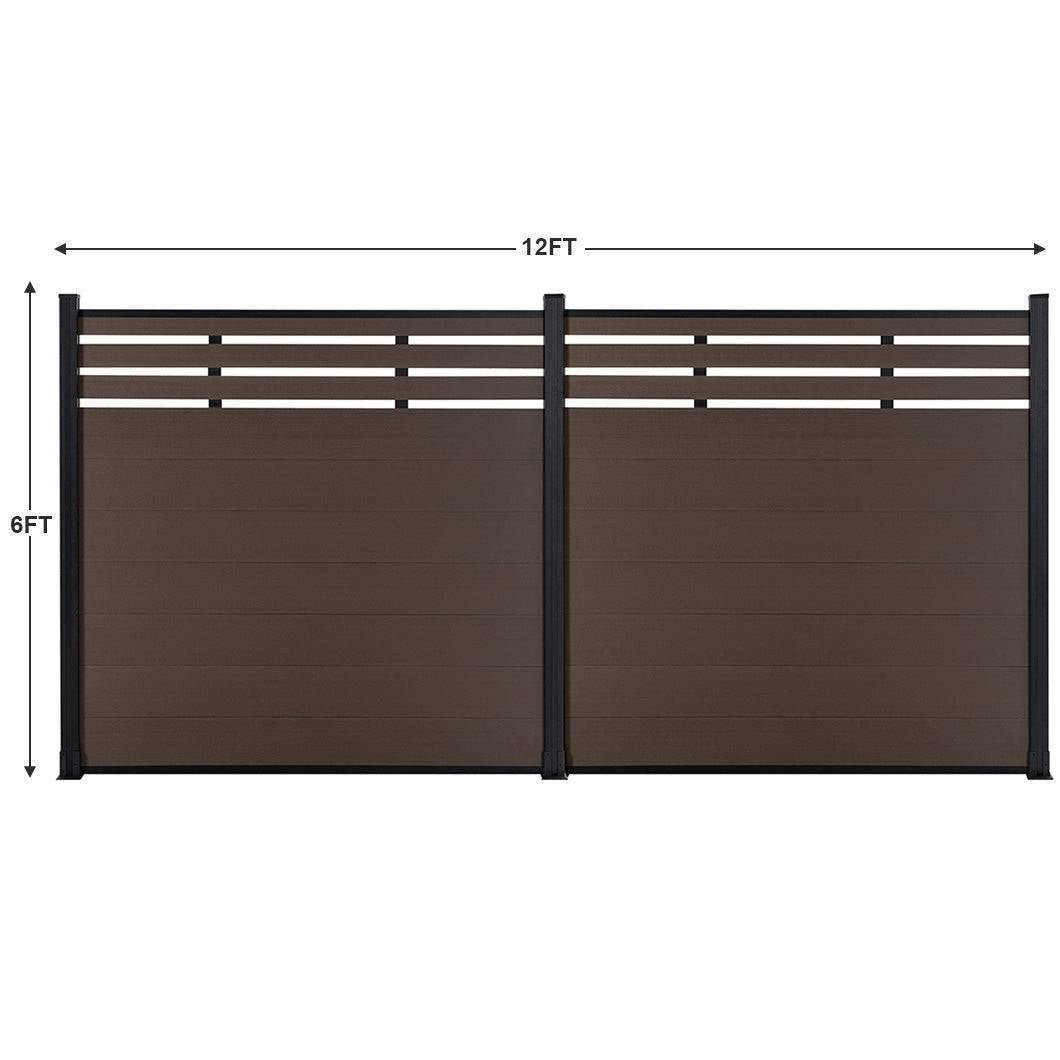 mondaria Grey 72in*72in Composite Fence Panels , Aluminum post, Easy Install for Patios,Pools - CourtyardMart
